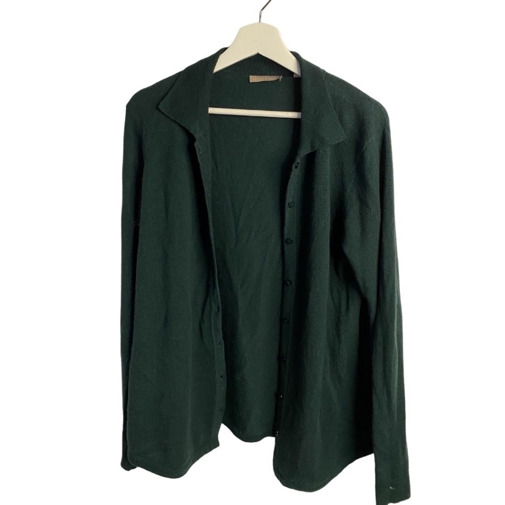 🆕 LISTING! Cashmere Addiction Classic Hunter Green Cardigan - Size L